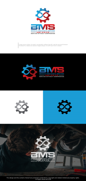 BMS / Bradley Mechanical Services / 0421 816 416 / Service without compromise | Logo Design by Kim Ji