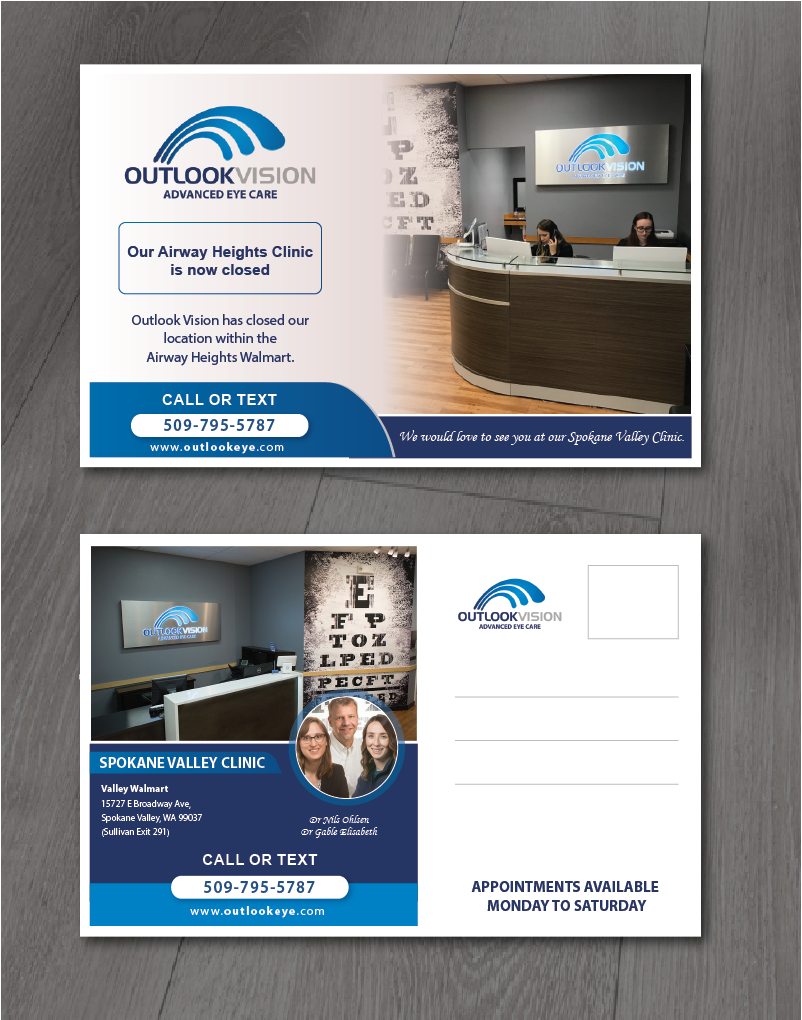 Postcard Design by alex989 for Outlook Vision | Design: #27067777
