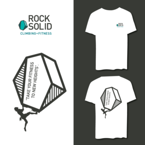 Rock Solid Climbing + Fitness | Diseño de Camiseta por dskyvbc