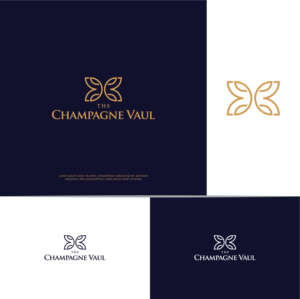 The logo could read "The Champagne Vault", "C V" or "T C V". | Logo Design by dumx