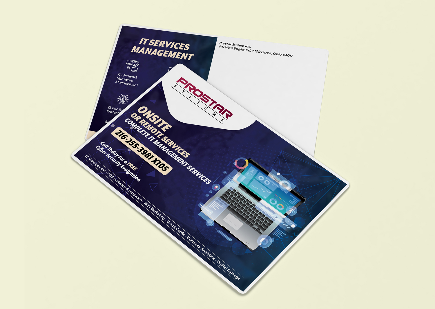 Postcard Design by Fusionex Studio for Prostar Systems, Inc. | Design #27067382