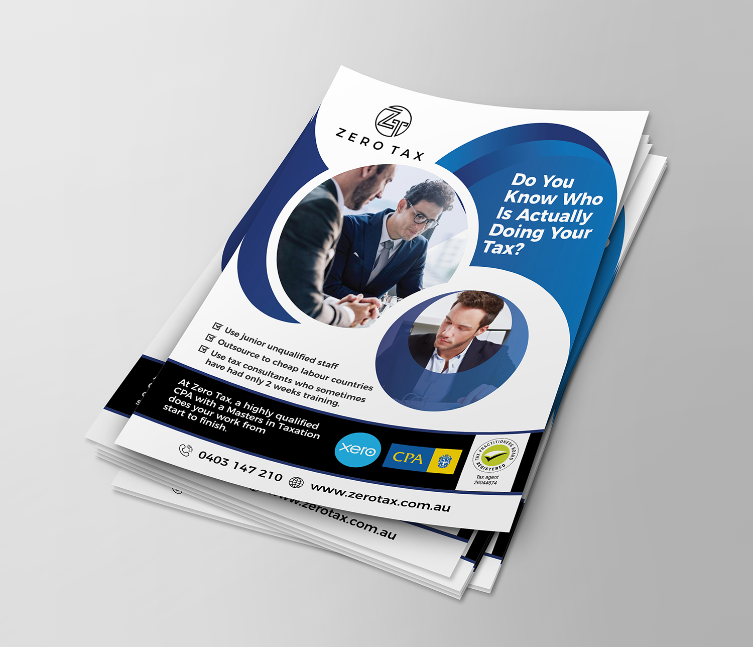 Flyer Design by Deziners Zone for Zero Tax | Design #27048917