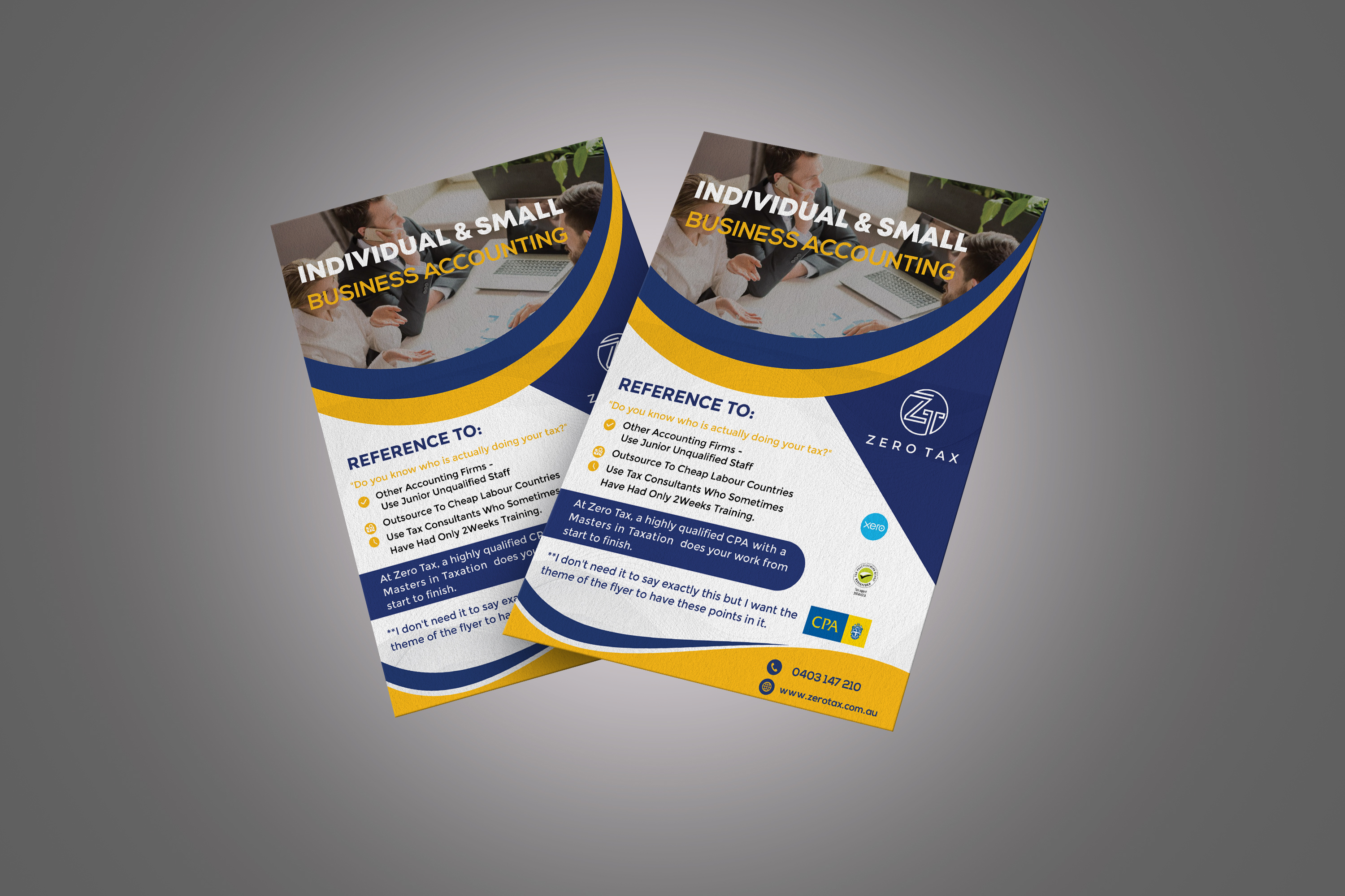 Diseño de Flyer por LAXMI DESIGNHUB para Zero Tax | Diseño #27053920