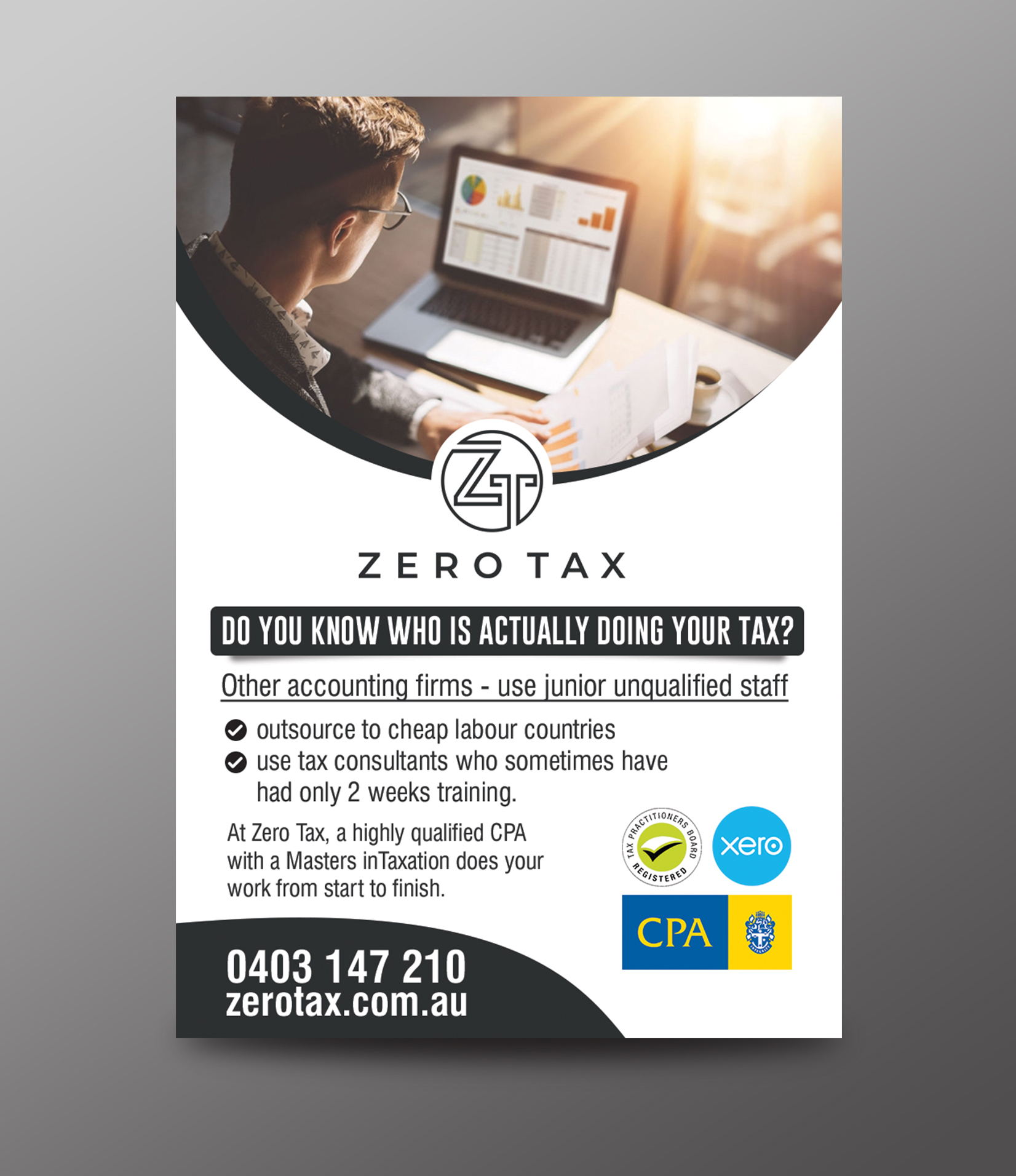 Diseño de Flyer por chandrayaan.creative para Zero Tax | Diseño #27054341