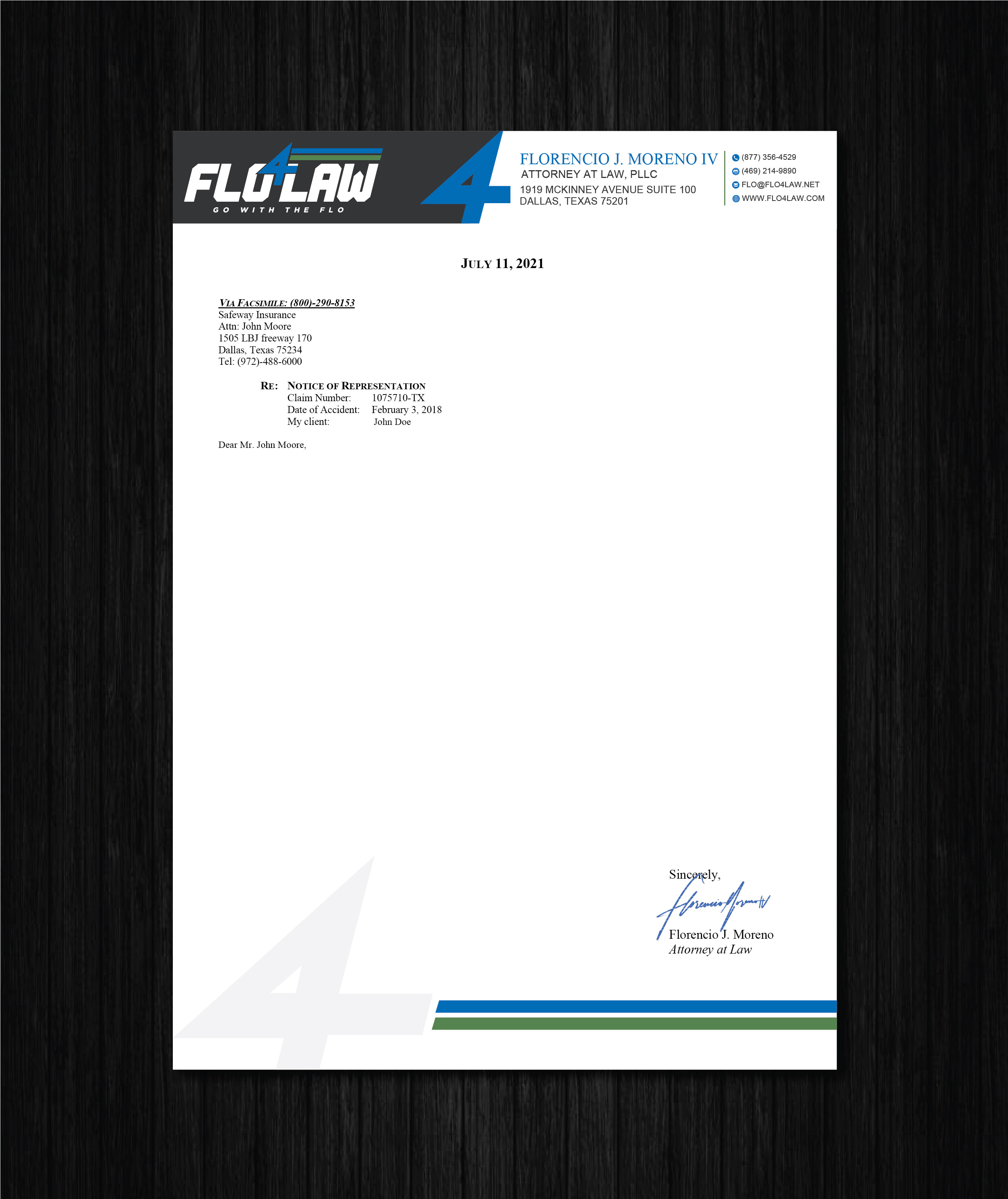 Letterhead Design by artbitin for Florencio J Moreno IV | Design #27049744