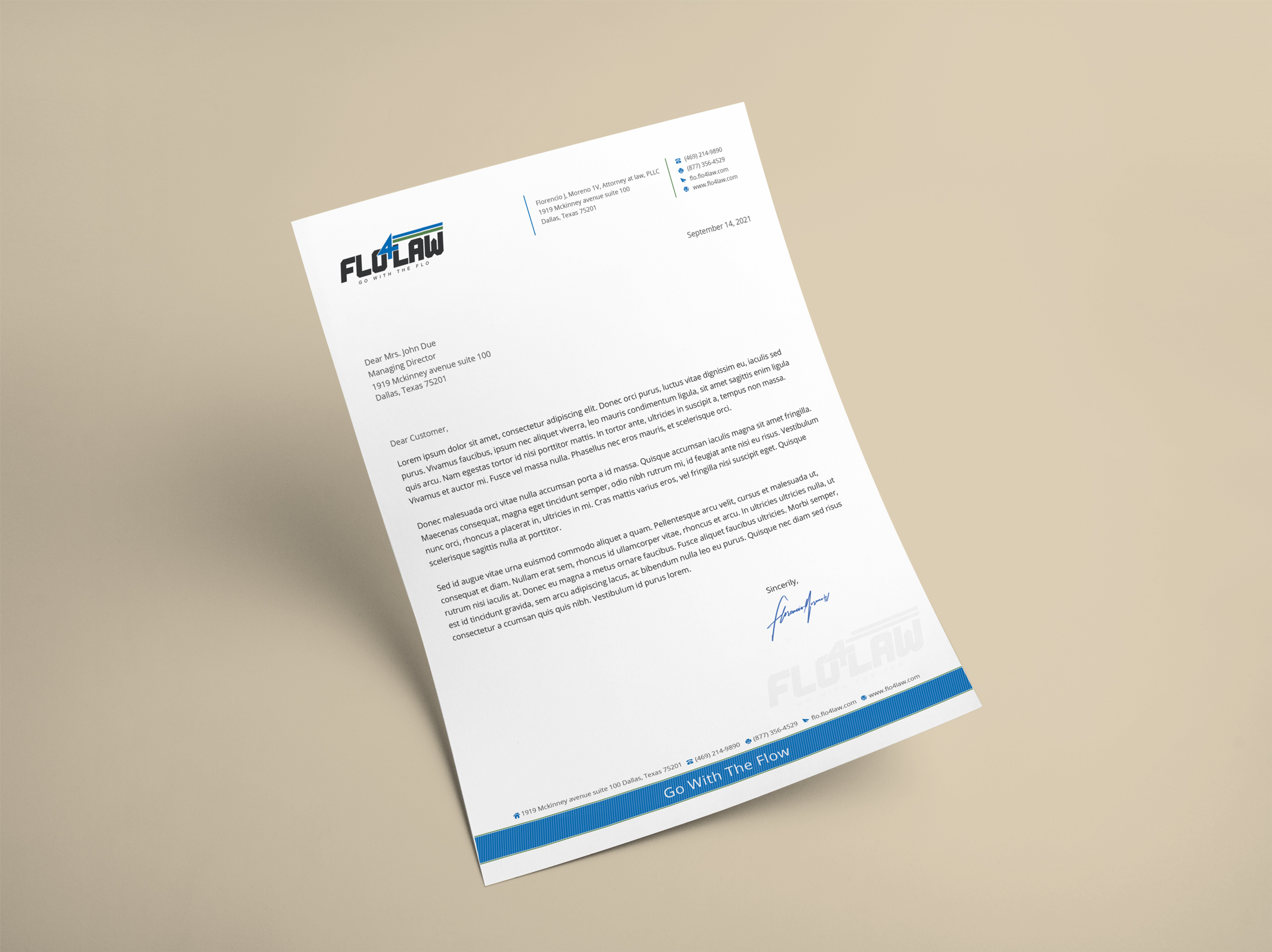 Letterhead Design by ubaidomar for Florencio J Moreno IV | Design #27059251