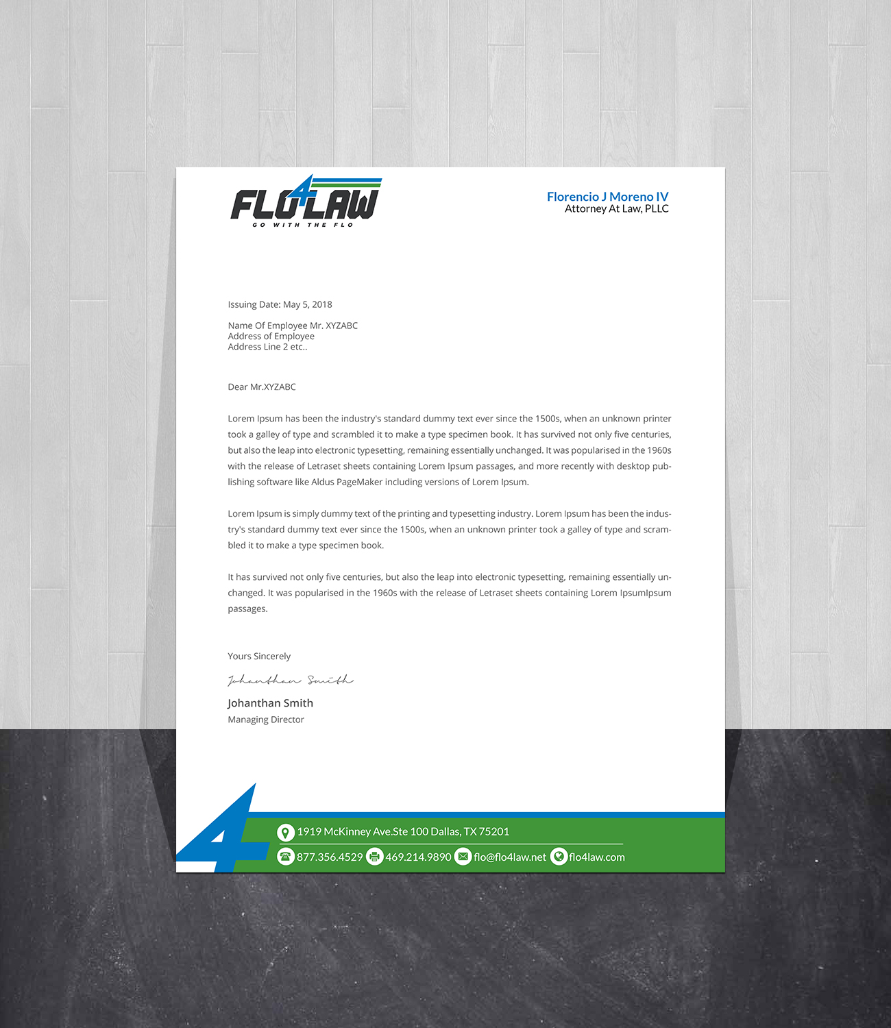 Letterhead Design by Creations Box 2015 for Florencio J Moreno IV | Design #27053300