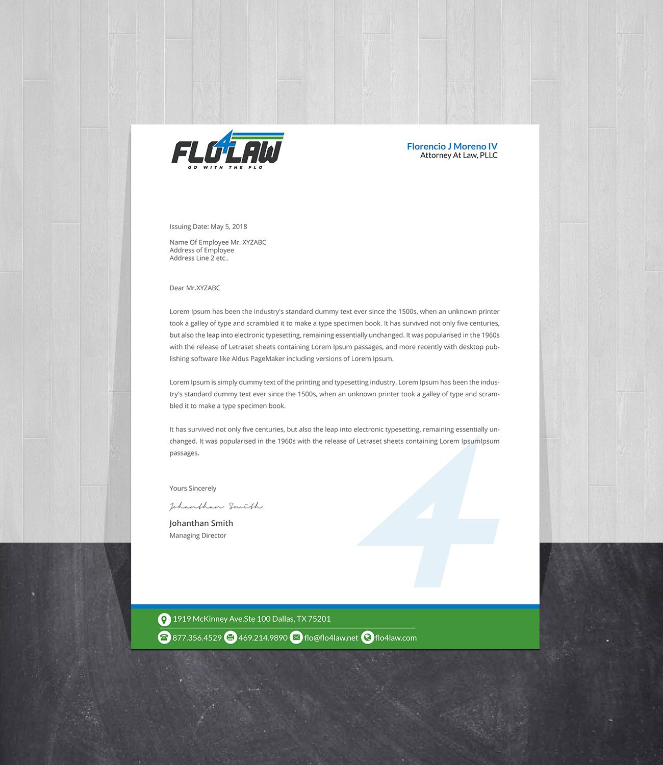 Letterhead Design by Creations Box 2015 for Florencio J Moreno IV | Design #27053301