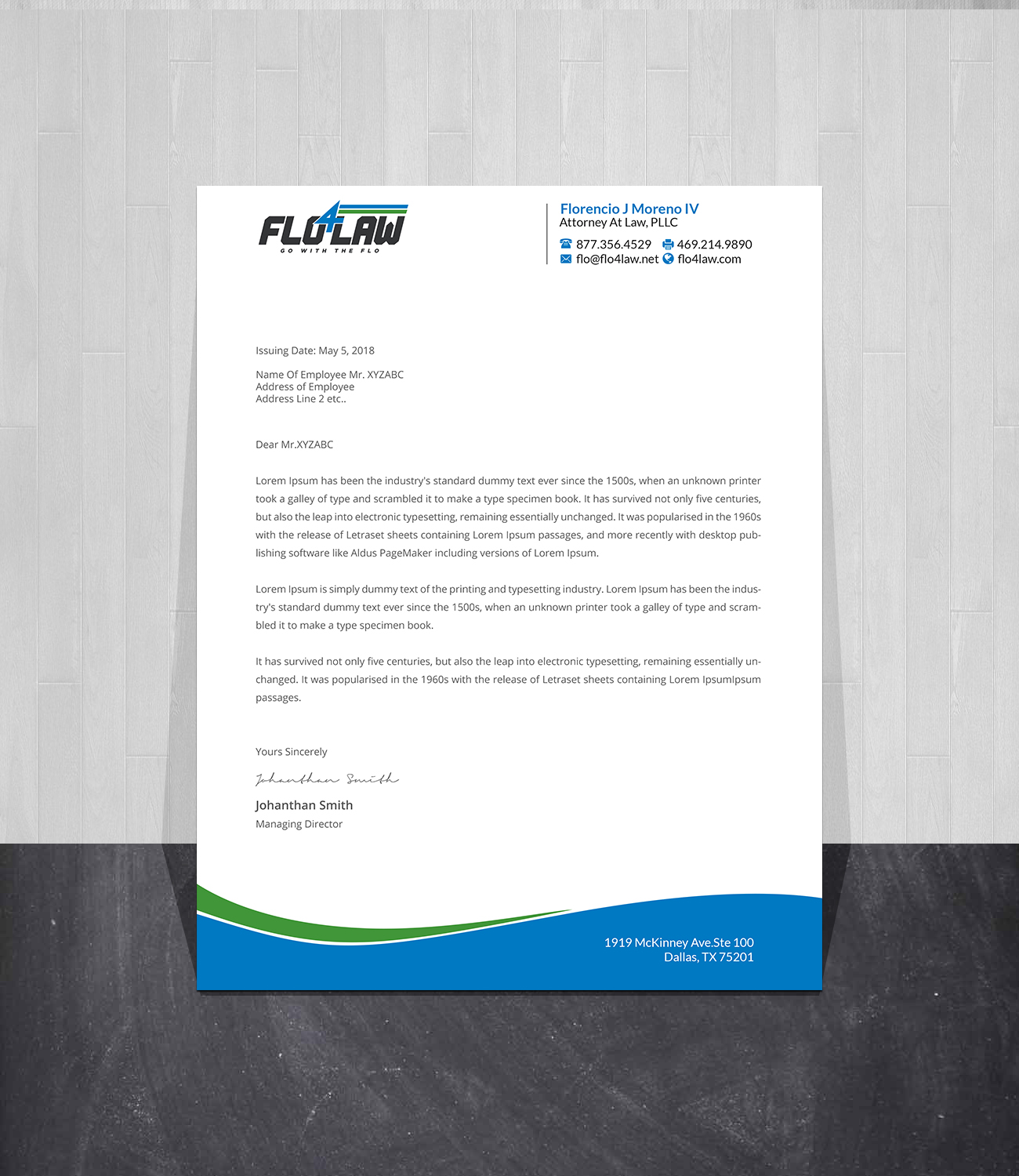 Letterhead Design by Creations Box 2015 for Florencio J Moreno IV | Design #27053306