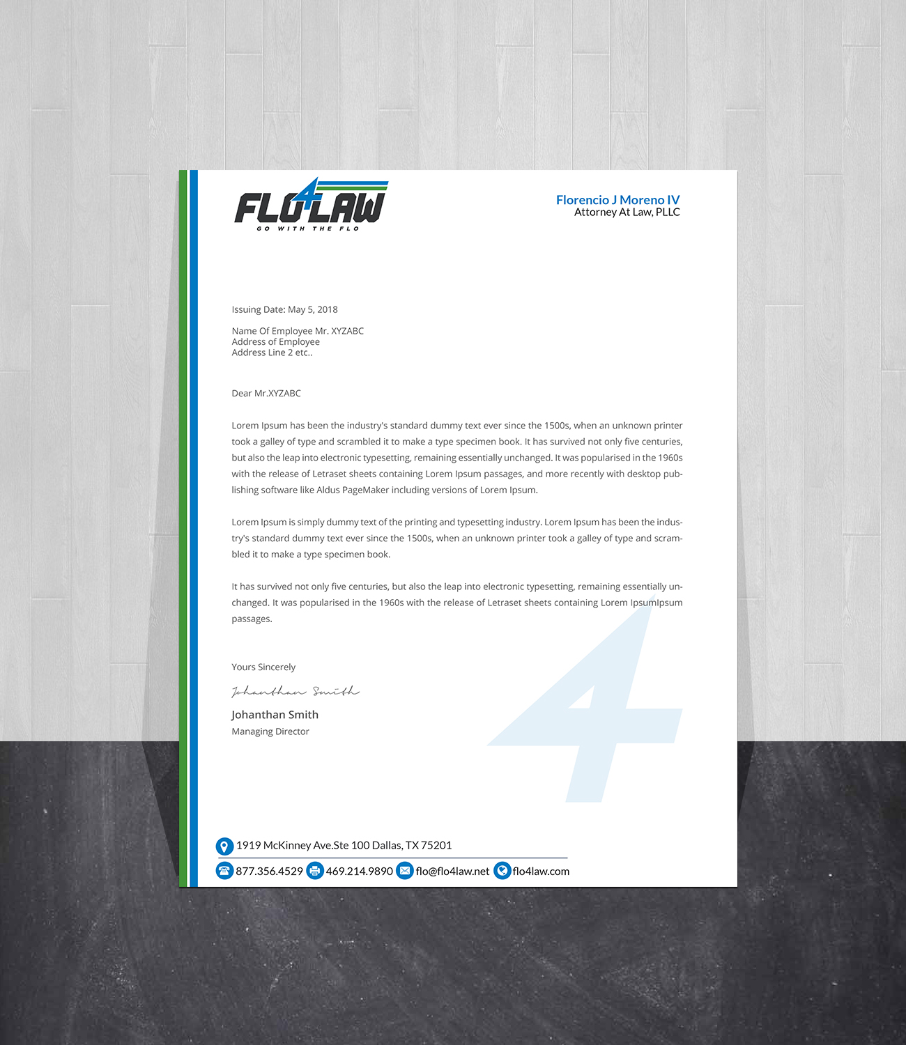 Letterhead Design by Creations Box 2015 for Florencio J Moreno IV | Design #27053308