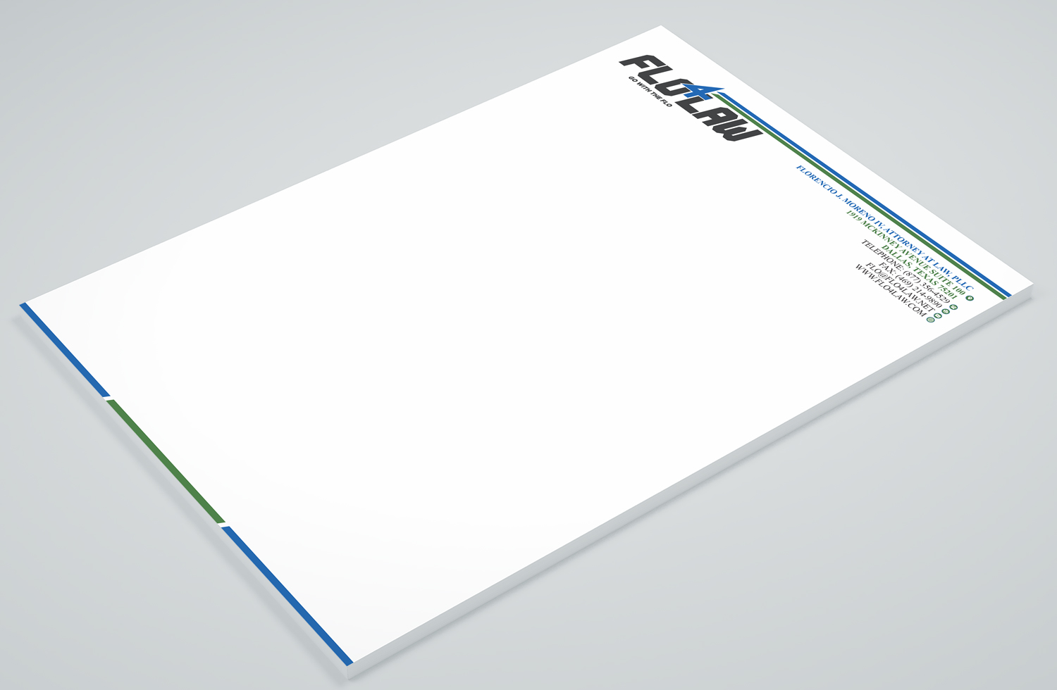 Letterhead Design by Petter Goms for Florencio J Moreno IV | Design #27047382