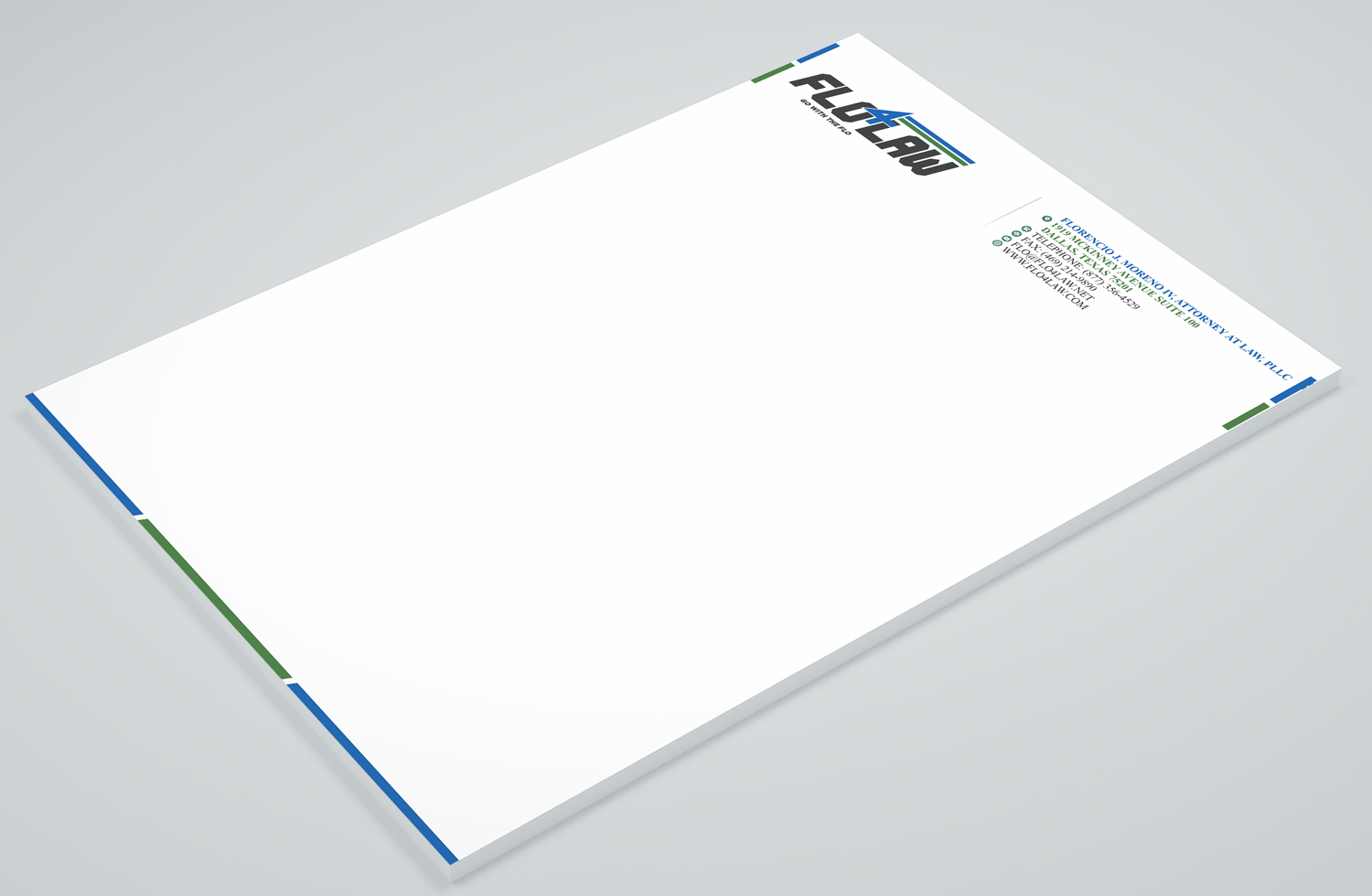 Letterhead Design by Petter Goms for Florencio J Moreno IV | Design #27055018