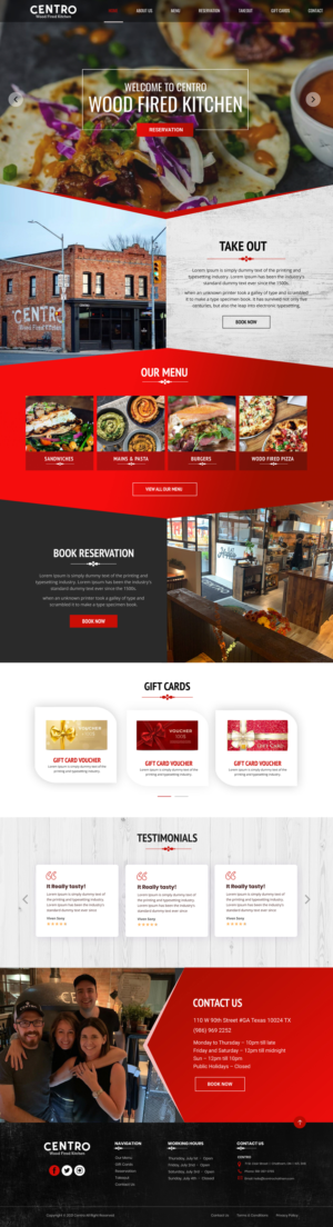 Diseño Web por Blue Sparrow para Centro Wood Fired Kitchen | Diseño: #27050980
