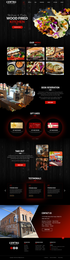 Web Design by Blue Sparrow for Centro Wood Fired Kitchen | Design: #27050981