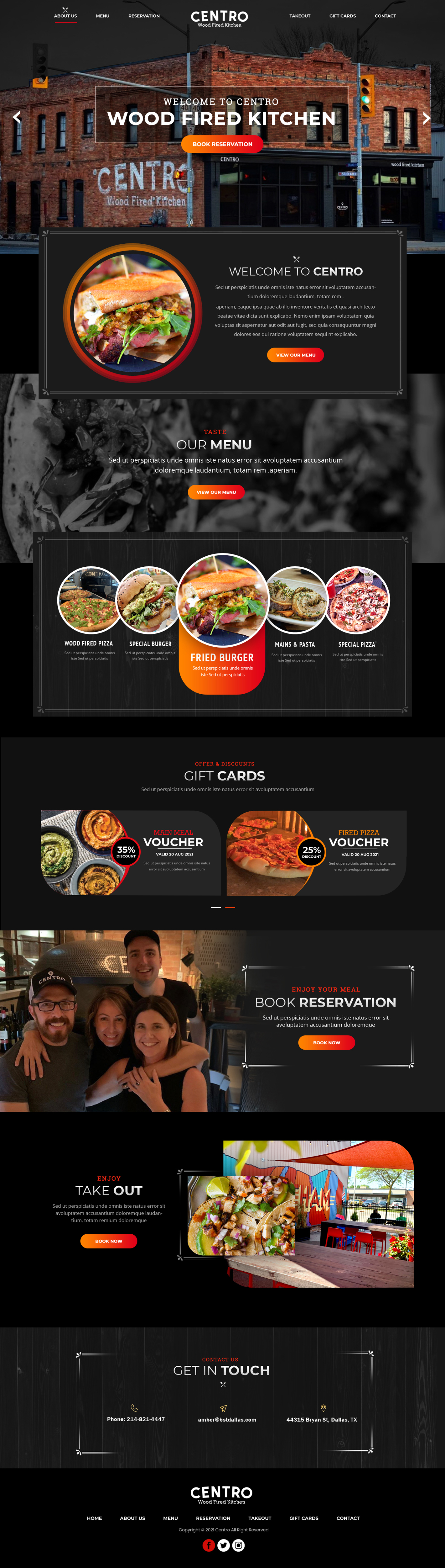 Diseño Web por Blue Sparrow para Centro Wood Fired Kitchen | Diseño #27078931