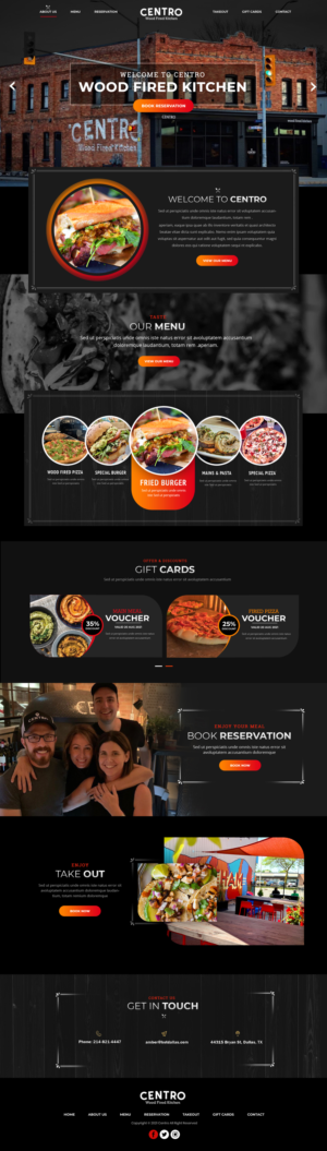 Web Design by Blue Sparrow for Centro Wood Fired Kitchen | Design: #27078931