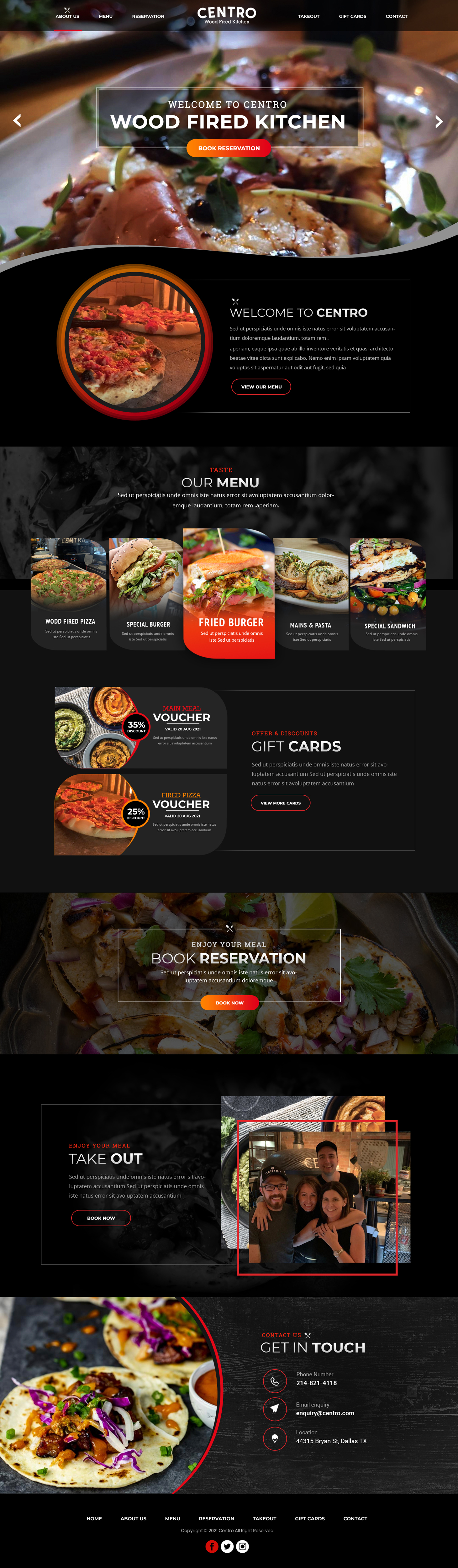 Web Design by Blue Sparrow for Centro Wood Fired Kitchen | Design #27079013