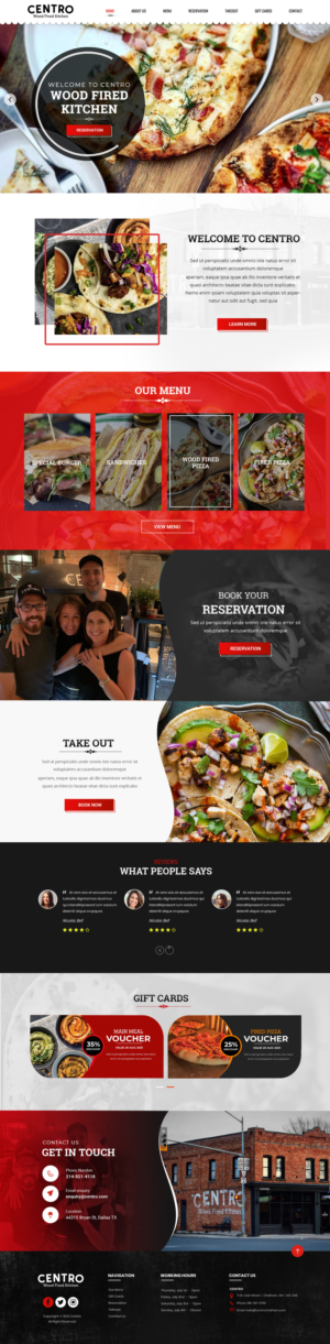 Web Design by Blue Sparrow for Centro Wood Fired Kitchen | Design: #27079071