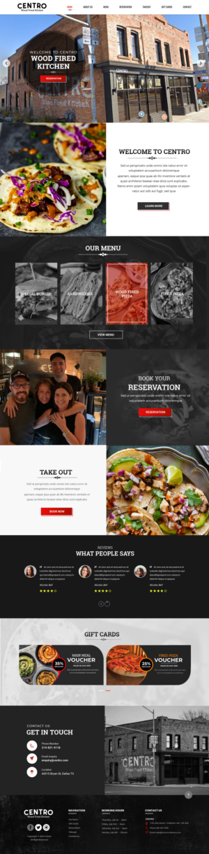 Web Design by Blue Sparrow for Centro Wood Fired Kitchen | Design: #27079302