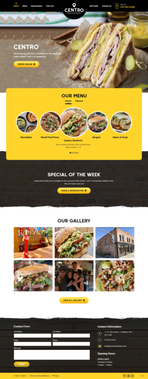 Web Design by pb for Centro Wood Fired Kitchen | Design #27050625