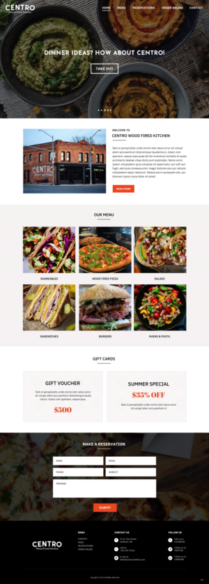 Web Design by pb for Centro Wood Fired Kitchen | Design: #27050633