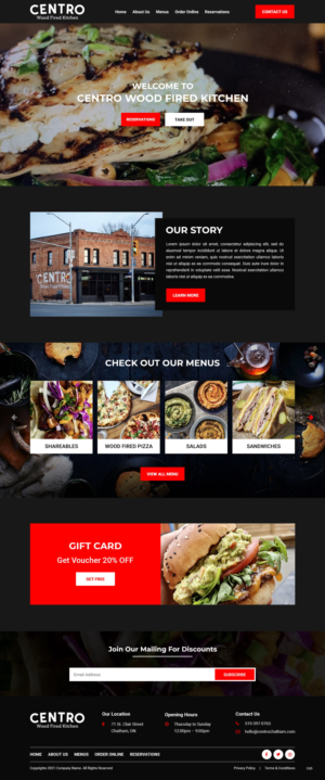 Web Design by pb for Centro Wood Fired Kitchen | Design: #27056127