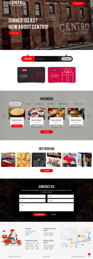Web Design by pb for Centro Wood Fired Kitchen | Design: #27056128