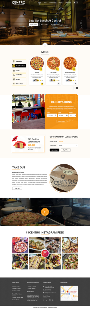 Centro Wood Fired Kitchen (restaurant) | Web Design by Sbss
