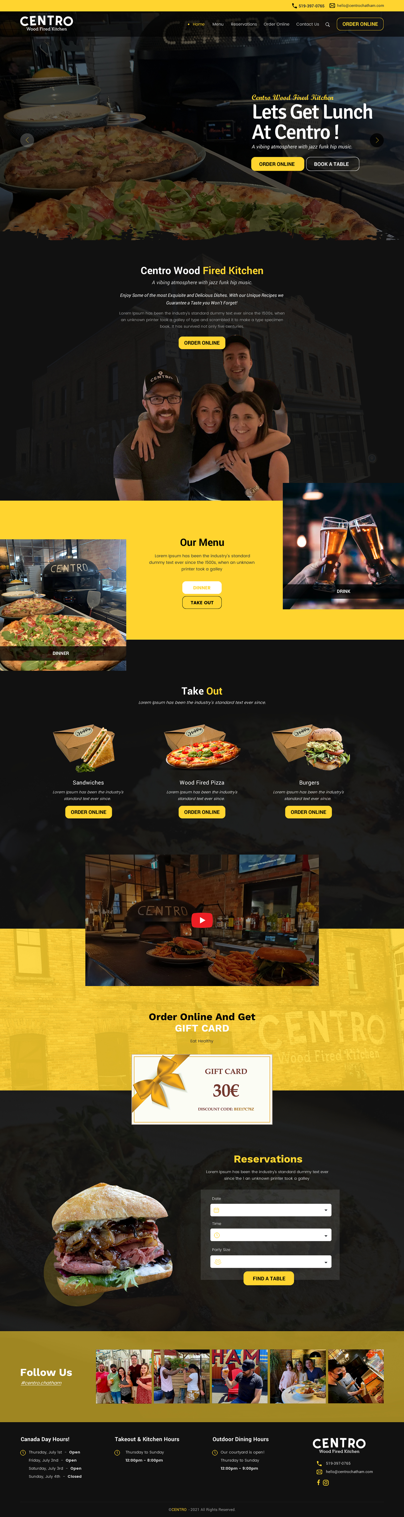 Diseño Web por rightway para Centro Wood Fired Kitchen | Diseño #27050975