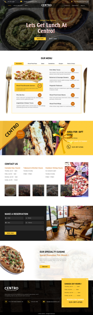 Diseño Web por rightway para Centro Wood Fired Kitchen | Diseño: #27050976