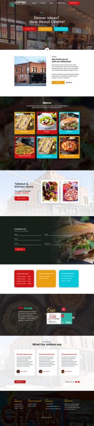 Web Design by sai.designer87 for Centro Wood Fired Kitchen | Design #27055348