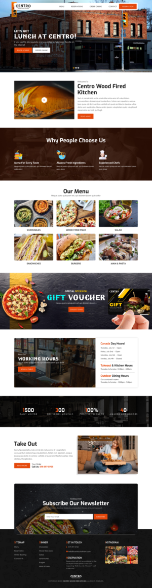 Diseño Web por sai.designer87 para Centro Wood Fired Kitchen | Diseño: #27055352