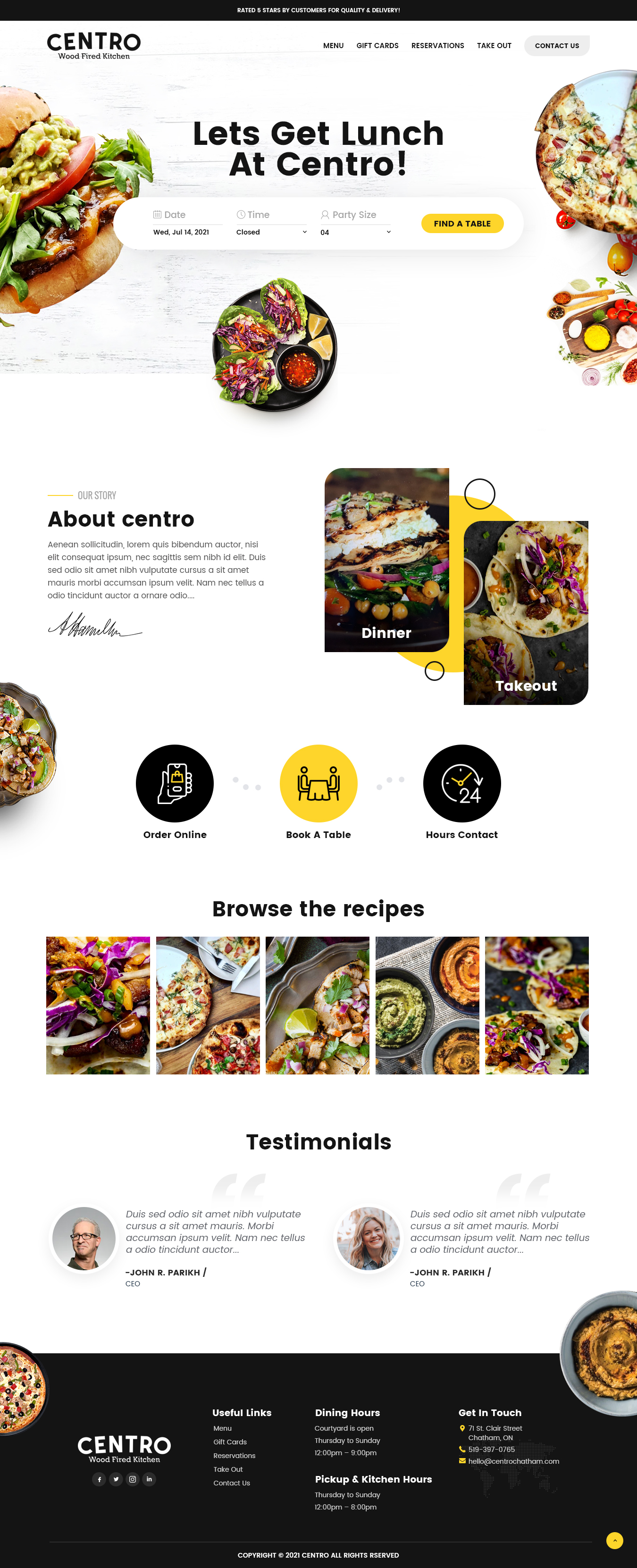 Web Design by nzdesigners for Centro Wood Fired Kitchen | Design #27065475