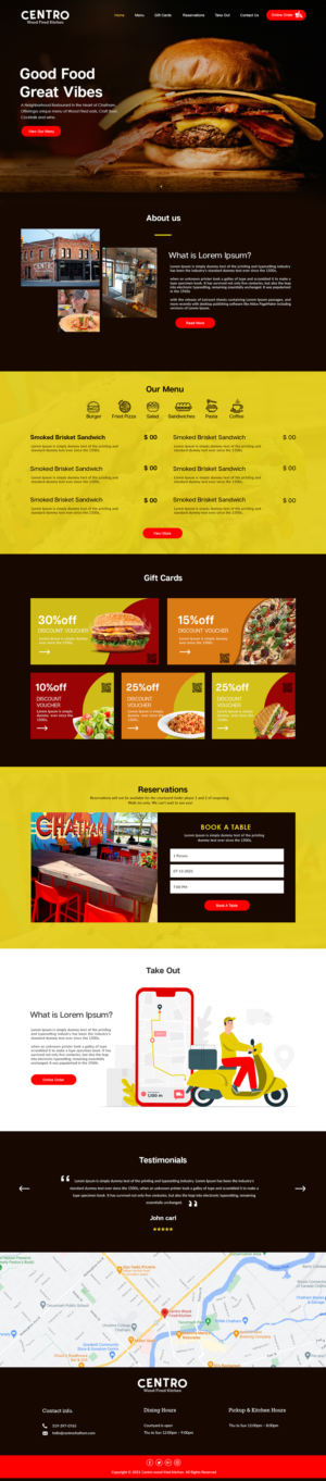 Web Design by bdesigner9 for Centro Wood Fired Kitchen | Design #27057257