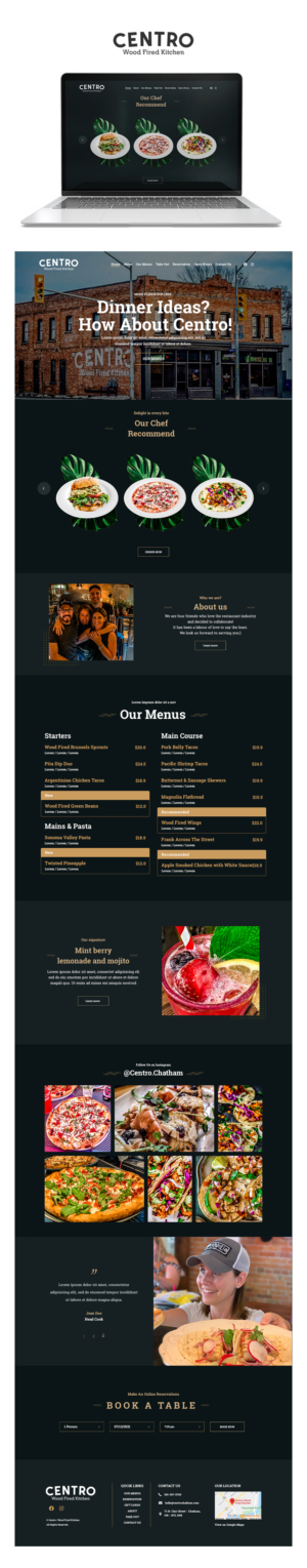 Centro Wood Fired Kitchen (restaurant) | Web Design by Mukarram Haidari