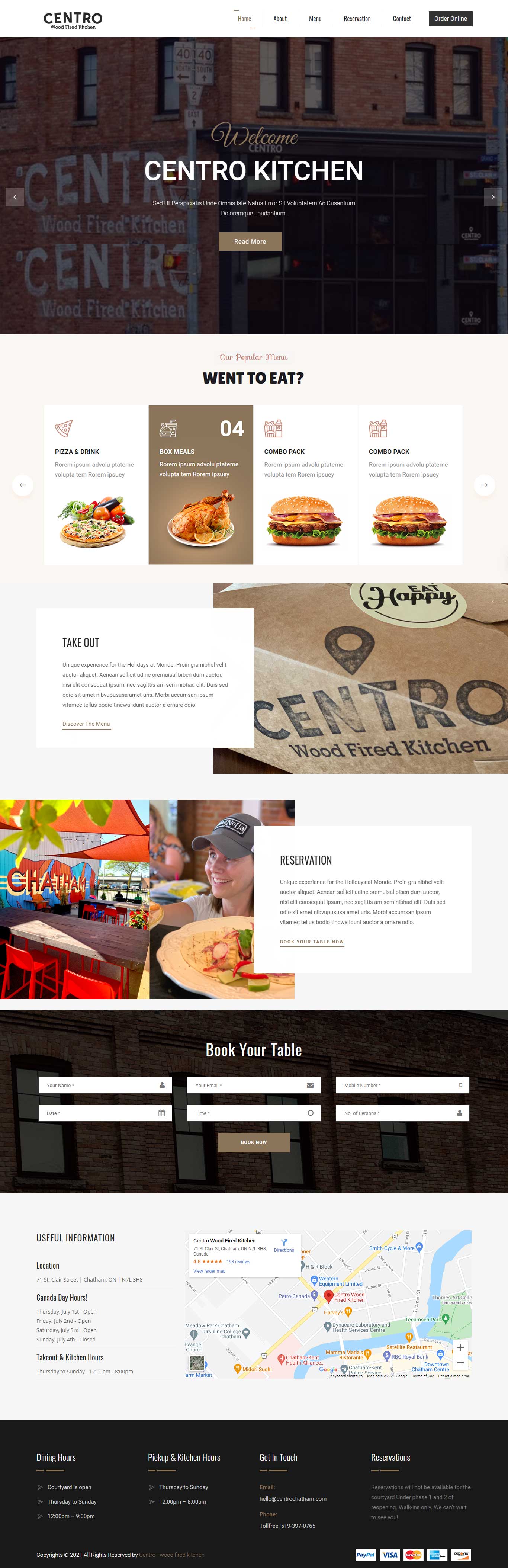 Diseño Web por u2smile para Centro Wood Fired Kitchen | Diseño #27049546