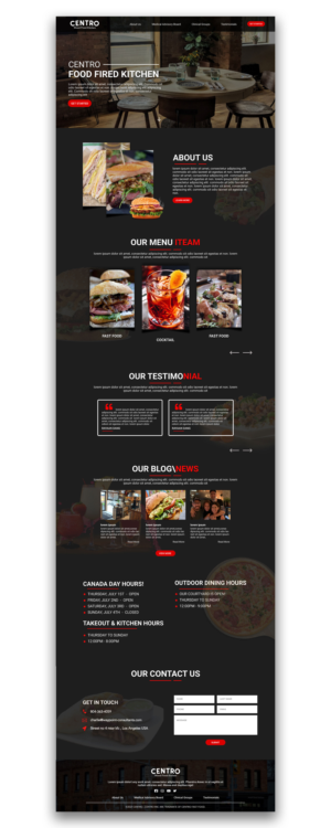 Web Design by Adeel Rahman for Centro Wood Fired Kitchen | Design #27060008