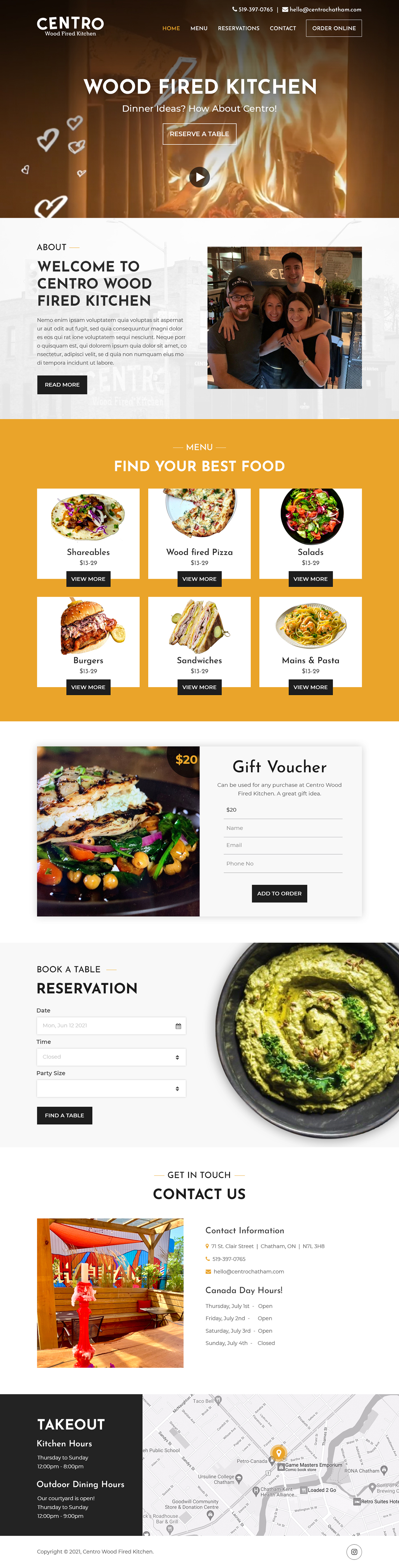 Diseño Web por Starlyn DS para Centro Wood Fired Kitchen | Diseño #27049864