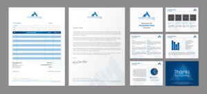 Letterhead, envelope, invoice, powerpoint | Design de Papeterie par chandrayaan.creative