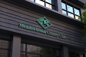 Please provide a version that includes and excludes "Meadowbrook Country Club" | Logo Design by rimu