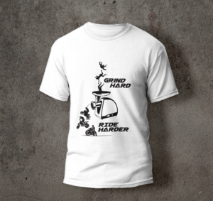Meat grinder turns people into motorcyclists | T-shirt Design by SD-Designs