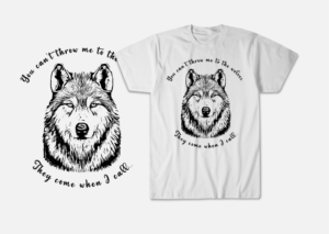 Realistic Illustration of Wolf for T Shirt | T-shirt Design by Gasyary