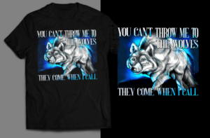Realistic Illustration of Wolf for T Shirt | T-shirt Design by SAI DESIGNS