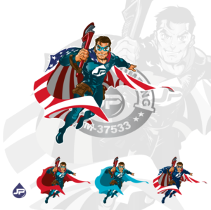 COMPANY MASCOT: Mr. Justice Plumbing Superhero | Design Graphique par Gabriel T. Marques