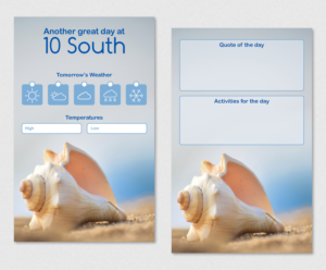 Weather card for guests at Block’s Beach House | Stationery Design by JayTee