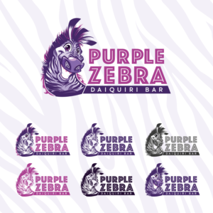 Purple Zebra Daiquiri Bar Mascot Design | Graphic Design by Gabriel T. Marques