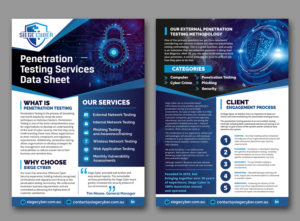 Cyber Security Services Flyer/Datasheet | Design de Flyer par ecorokerz