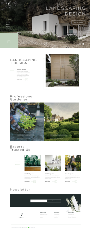 A boutique/architectural website for a landscape company