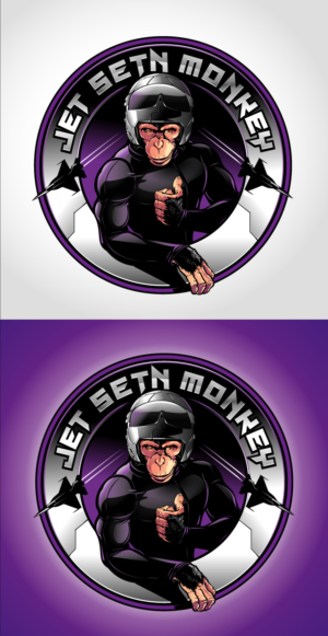 Jet Setn Monkey logo T-shirt design for street wear clothing brand also small initial design | T-Shirt-Design von Suprakash 3