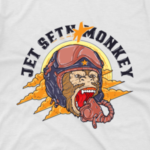 Jet Setn Monkey logo T-shirt design for street wear clothing brand also small initial design | T-Shirt-Design von delegacydesign